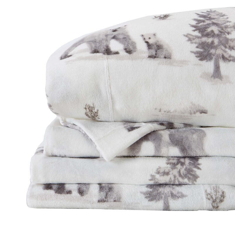 Millwood Pines Velvet Plush Printed Sheet Set | Wayfair.ca